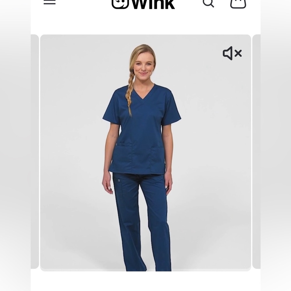 Navy WonderWORK Women's V-Neck Scrub Top